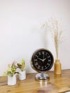 Krom Metal Siyah Retro Masa Saati 25×20 cm