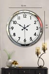 Krom Şıklık 52 Cm Metal Modern Duvar Saat
