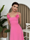 Matilda Gül İp Askılı Elbise
