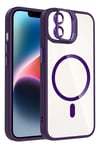 Mey İthalat®   iPhone 11 Remim Lensli Magsafe Standlı Kapak - Derin Mor