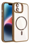 Mey İthalat®   iPhone 11 Remim Lensli Magsafe Standlı Kapak - Kahverengi