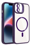 Mey İthalat®   iPhone 11 Remim Lensli Magsafe Standlı Kapak - Derin Mor