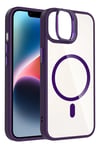Mey İthalat®   iPhone 11 Remim Lensli Magsafe Standlı Kapak - Derin Mor