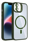 Mey İthalat®   iPhone 11 Remim Lensli Magsafe Standlı Kapak - Koyu Yeşil