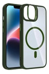 Mey İthalat®   iPhone 11 Remim Lensli Magsafe Standlı Kapak - Koyu Yeşil