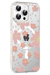 Mey İthalat®   iPhone 14 Pro Max Floral Magsafe Kapak - Pembe