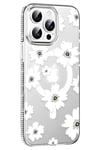 Mey İthalat®   iPhone 14 Pro Max Floral Magsafe Kapak - Beyaz