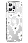Mey İthalat®   iPhone 14 Pro Max Floral Magsafe Kapak - Beyaz