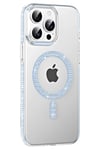 Mey İthalat®   iPhone 14 Pro Max Move Taşlı Magsafe Kapak - Mavi