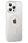 Mey İthalat®   iPhone 14 Pro Max Move Taşlı Magsafe Kapak - Pembe