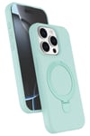 Mey İthalat®   iPhone 14 Pro Max Regal Magsafe Standlı Kapak - Su Yeşili