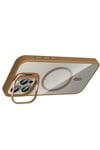 Mey İthalat®   iPhone 14 Pro Max Remim Lensli Magsafe Standlı Kapak - Kahverengi