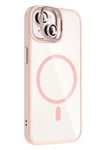 Mey İthalat®   iPhone 14 Remim Lensli Magsafe Standlı Kapak - Pembe
