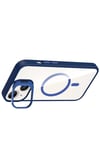Mey İthalat®   iPhone 14 Remim Lensli Magsafe Standlı Kapak - Lacivert