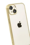 Mey İthalat®   iPhone 15  Lensli Silikon - Gold