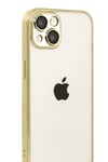 Mey İthalat®   iPhone 15  Lensli Silikon - Gold