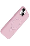 Mey İthalat®   iPhone 15 Plus Regal Magsafe Standlı Kapak - Açık Pembe