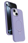 Mey İthalat®   iPhone 15 Plus Regal Magsafe Standlı Kapak - Lila