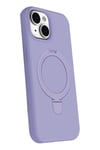 Mey İthalat®   iPhone 15 Plus Regal Magsafe Standlı Kapak - Lila