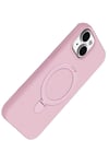 Mey İthalat®   iPhone 15 Plus Regal Magsafe Standlı Kapak - Açık Pembe