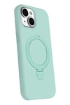 Mey İthalat®   iPhone 15 Plus Regal Magsafe Standlı Kapak - Su Yeşili