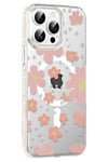 Mey İthalat®   iPhone 15 Pro Floral Magsafe Kapak - Pembe