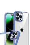 Mey İthalat®   iPhone 15 Pro Max  Lensli Silikon - Açık Mavi