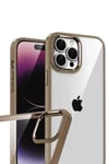 Mey İthalat®   iPhone 15 Pro Max  Lensli Silikon - Çöl Titanyum