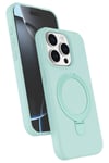 Mey İthalat®   iPhone 15 Pro Max Regal Magsafe Standlı Kapak - Su Yeşili