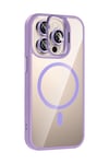 Mey İthalat®   iPhone 15 Pro Max Remim Lensli Magsafe Standlı Kapak - Lila