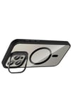 Mey İthalat®   iPhone 15 Pro Max Remim Lensli Magsafe Standlı Kapak - Siyah