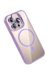 Mey İthalat®   iPhone 15 Pro Max Remim Lensli Magsafe Standlı Kapak - Lila