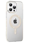 Mey İthalat®   iPhone 15 Pro Move Taşlı Magsafe Kapak - Pembe