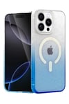 Mey İthalat®   iPhone 15 Pro Pummel Shiny Magsafe Kapak - Mavi