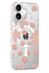 Mey İthalat®   iPhone 16 Floral Magsafe Kapak - Pembe