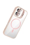 Mey İthalat®   iPhone 16 Plus Remim Lensli Magsafe Standlı Kapak - Pembe