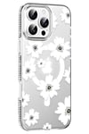 Mey İthalat®   iPhone 16 Pro Max Floral Magsafe Kapak - Beyaz