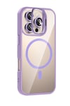 Mey İthalat®   iPhone 16 Pro Max Remim Lensli Magsafe Standlı Kapak - Lila
