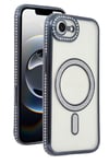 Mey İthalat®   iPhone 16E Joke Simli Magneticsafe Kılıf - Siyah