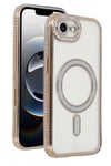 Mey İthalat®   iPhone 16E Joke Simli Magneticsafe Kılıf - Gold