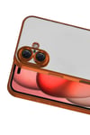 Mey İthalat®   iPhone 17  Lensli Silikon - Turuncu