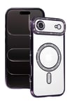 Mey İthalat®   iPhone 17 Air Joke Simli Magneticsafe Kılıf - Derin Mor