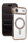 Mey İthalat®   iPhone 17 Air Joke Simli Magneticsafe Kılıf - Gold