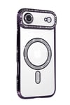 Mey İthalat®   iPhone 17 Air Joke Simli Magneticsafe Kılıf - Derin Mor