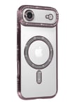 Mey İthalat®   iPhone 17 Air Joke Simli Magneticsafe Kılıf - Pembe