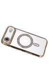 Mey İthalat®   iPhone 17 Air Joke Simli Magneticsafe Kılıf - Gold