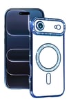 Mey İthalat®   iPhone 17 Air Joke Simli Magneticsafe Kılıf - Mavi