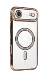Mey İthalat®   iPhone 17 Air Joke Simli Magneticsafe Kılıf - Gold