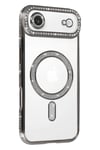 Mey İthalat®   iPhone 17 Air Joke Simli Magneticsafe Kılıf - Gümüş