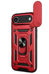 Mey İthalat®   iPhone 17 Air Pars Lens Yüzüklü Silikon - Kırmızı